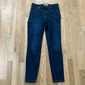 Madewell Women’s Blue Dark Wash Denim 9" High-Rise Skinny Jeans